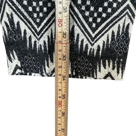 J.Crew Black White Geometric Print Pants | Drawstring Boho Artsy | NWT Size 0 - Picture 9 of 10